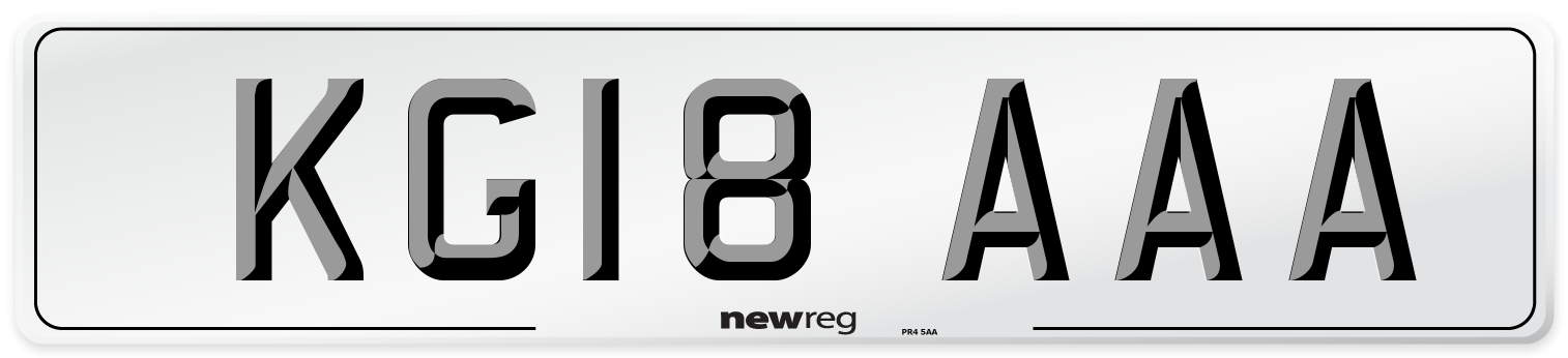 KG18 AAA Number Plate from New Reg